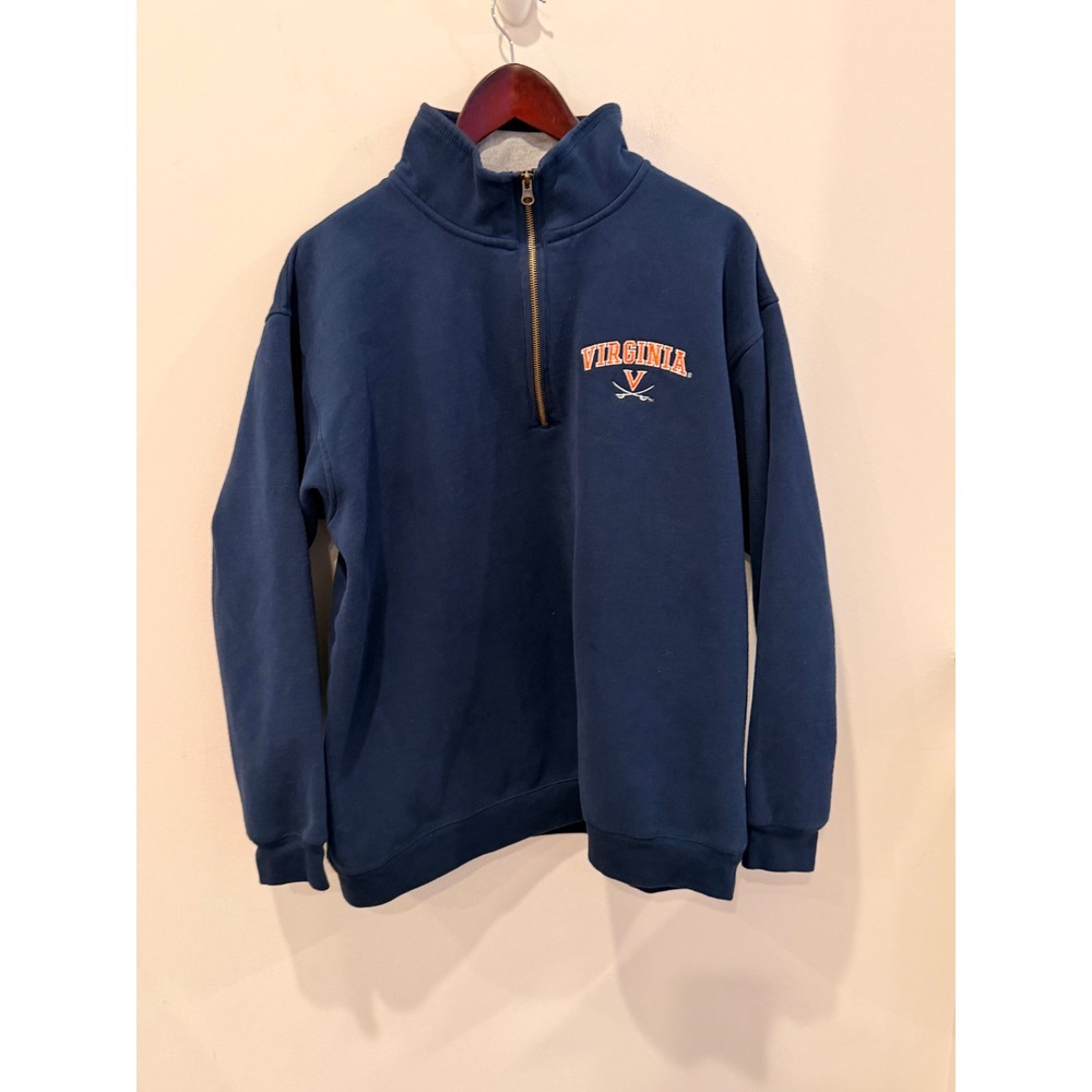 Virginia Cavaliers UVA Quarter Zip Sweatshirt Navy Blue Mens XXL Pullover Fleece
